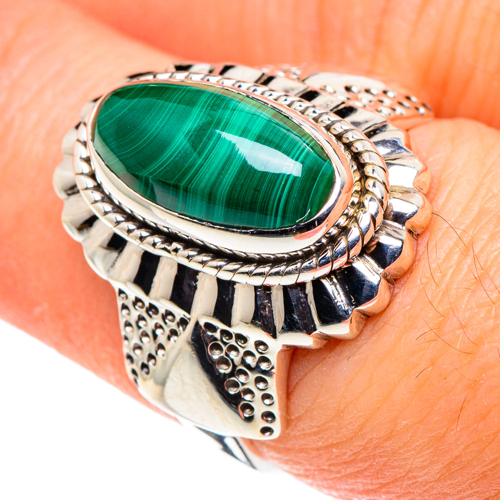 Malachite Rings handcrafted by Ana Silver Co - RING88475