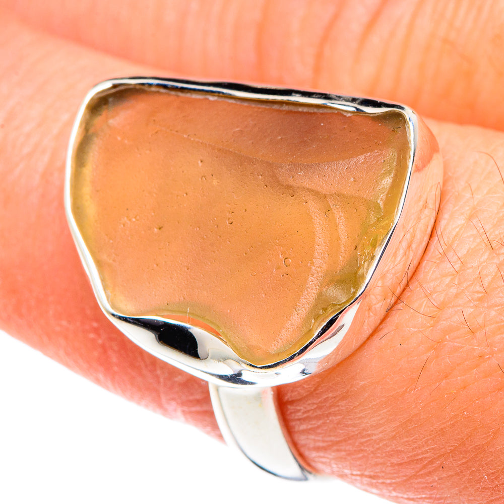 Libyan Desert Glass Rings handcrafted by Ana Silver Co - RING88481
