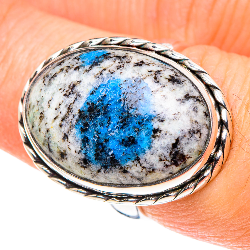 K2 Blue Azurite Rings handcrafted by Ana Silver Co - RING88499