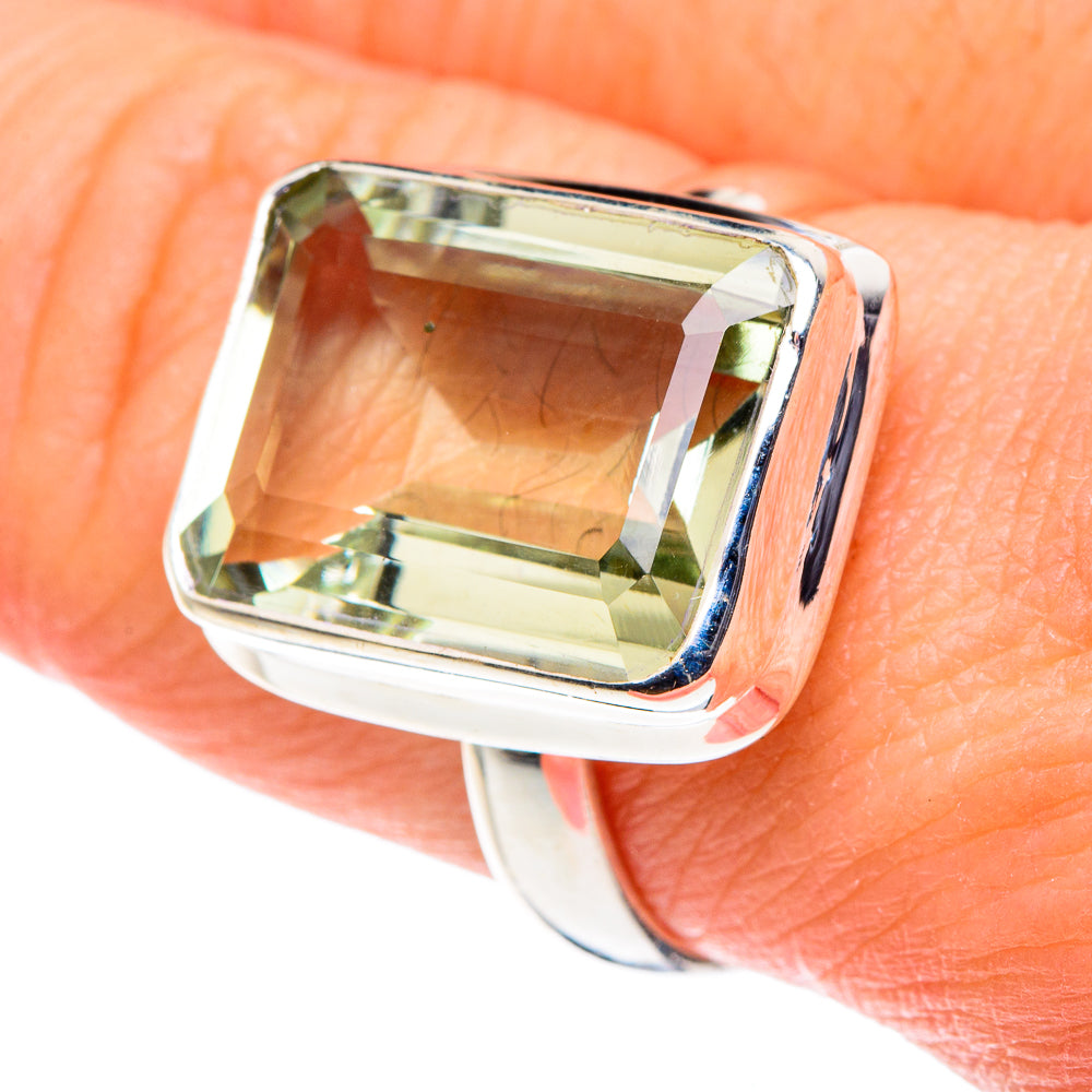 Green Amethyst Rings handcrafted by Ana Silver Co - RING88503
