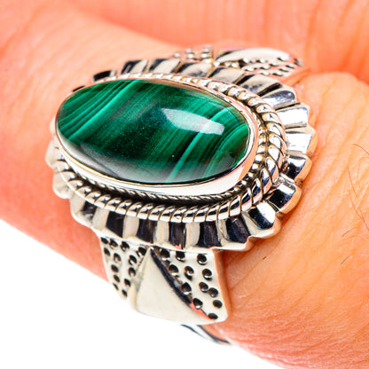 Malachite Rings handcrafted by Ana Silver Co - RING88505