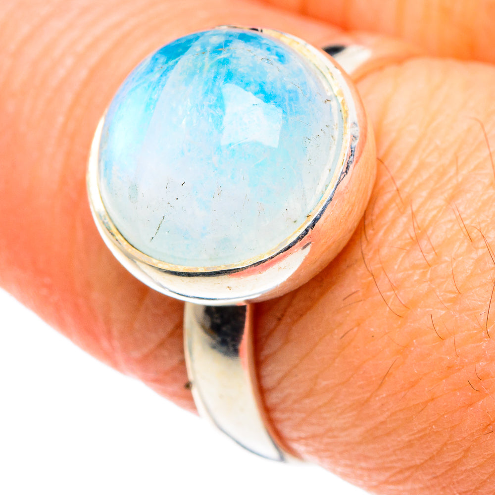 Rainbow Moonstone Rings handcrafted by Ana Silver Co - RING88529