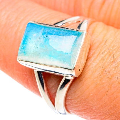 Rainbow Moonstone Rings handcrafted by Ana Silver Co - RING88551