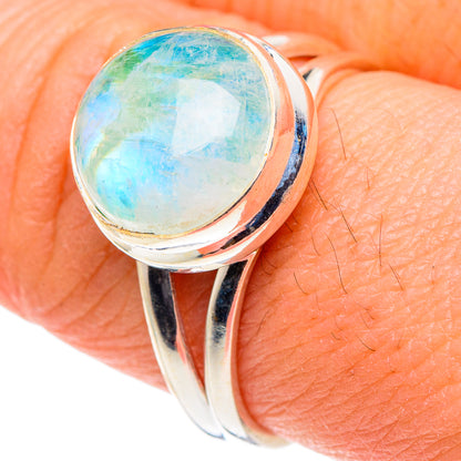 Rainbow Moonstone Rings handcrafted by Ana Silver Co - RING88555