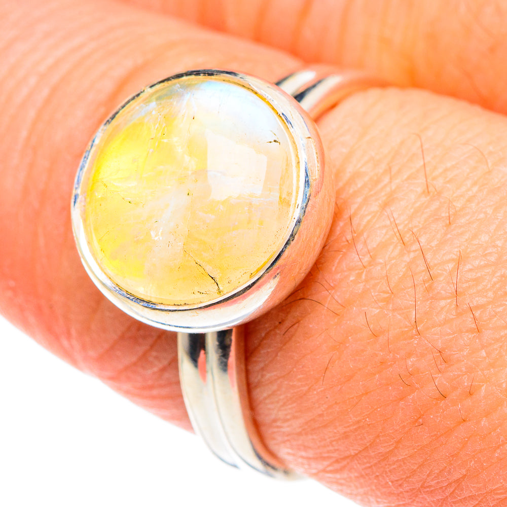 Yellow Moonstone Rings handcrafted by Ana Silver Co - RING88569