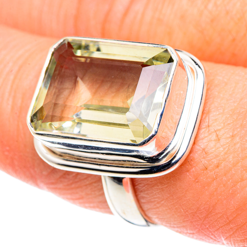 Green Amethyst Rings handcrafted by Ana Silver Co - RING88577