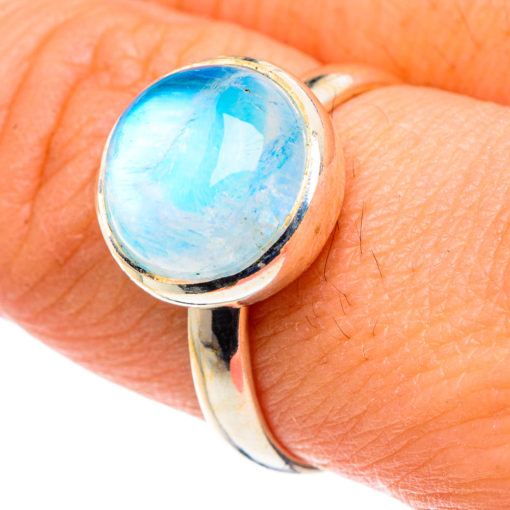 Rainbow Moonstone Rings handcrafted by Ana Silver Co - RING88578