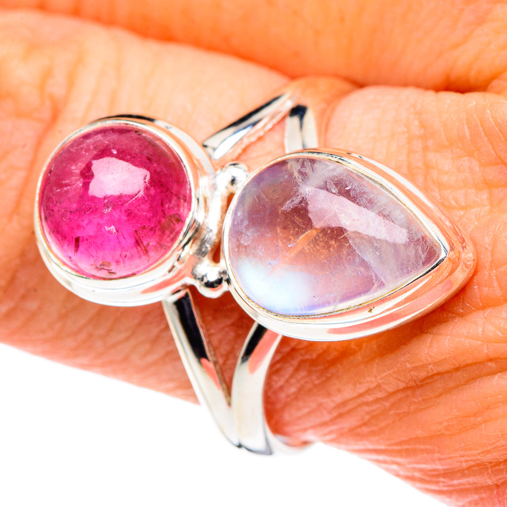 Rainbow Moonstone Rings handcrafted by Ana Silver Co - RING88585
