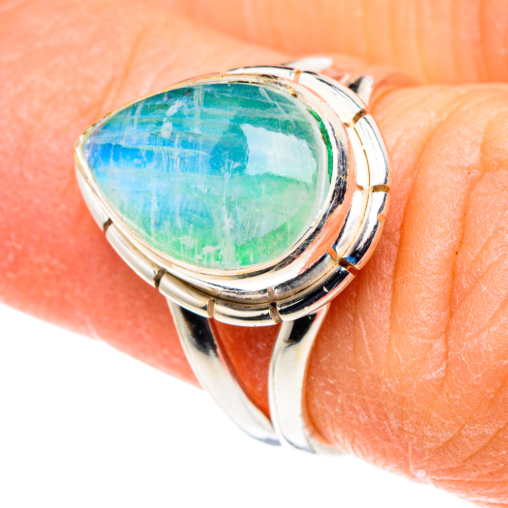 Green Moonstone Rings handcrafted by Ana Silver Co - RING88593
