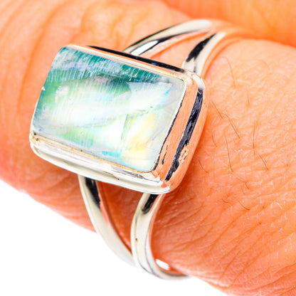 Green Moonstone Rings handcrafted by Ana Silver Co - RING88594