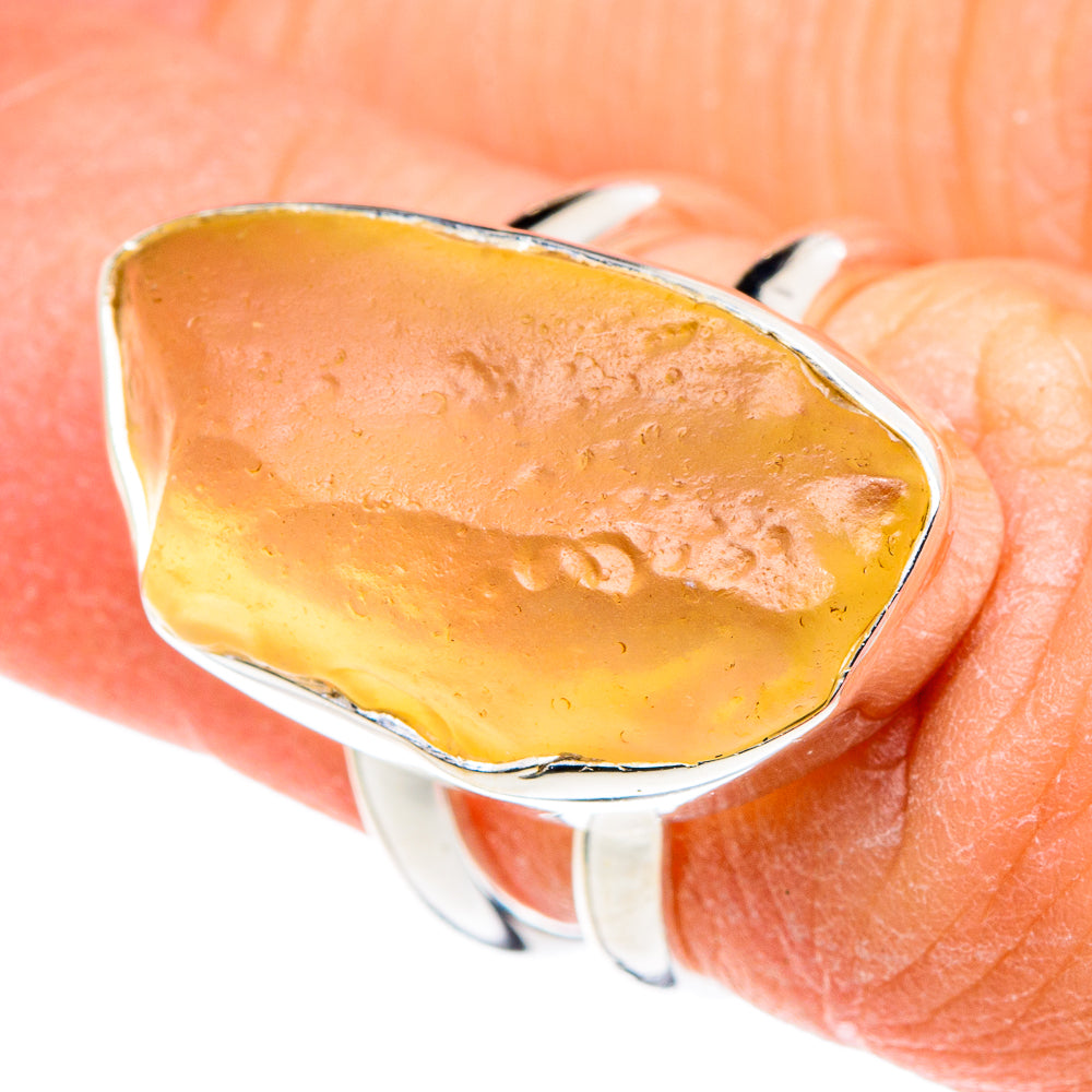 Libyan Desert Glass Rings handcrafted by Ana Silver Co - RING88599