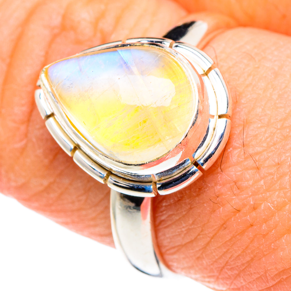 Yellow Moonstone Rings handcrafted by Ana Silver Co - RING88608