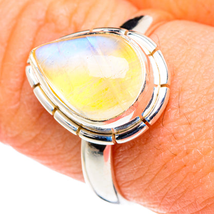 Yellow Moonstone Rings handcrafted by Ana Silver Co - RING88608