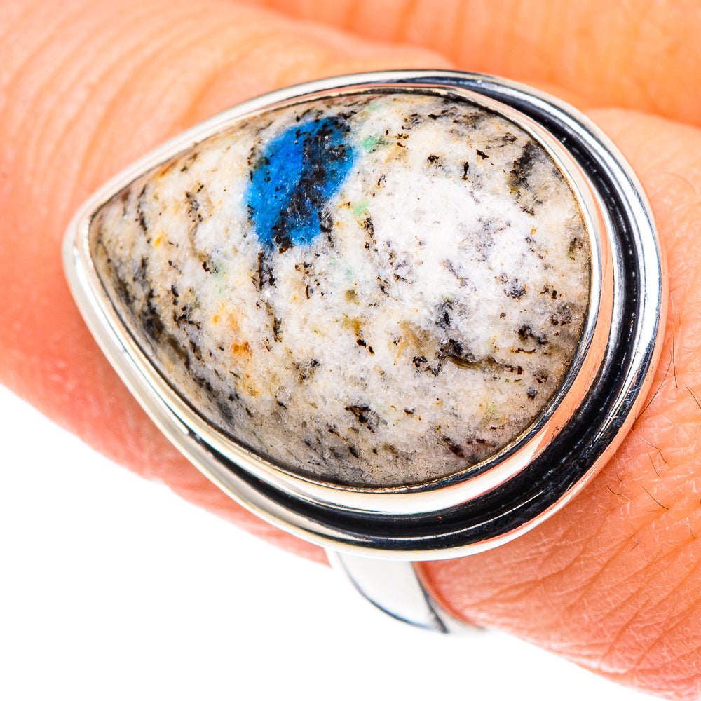 K2 Blue Azurite Rings handcrafted by Ana Silver Co - RING88610
