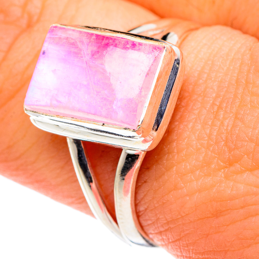 Pink Moonstone Rings handcrafted by Ana Silver Co - RING88618