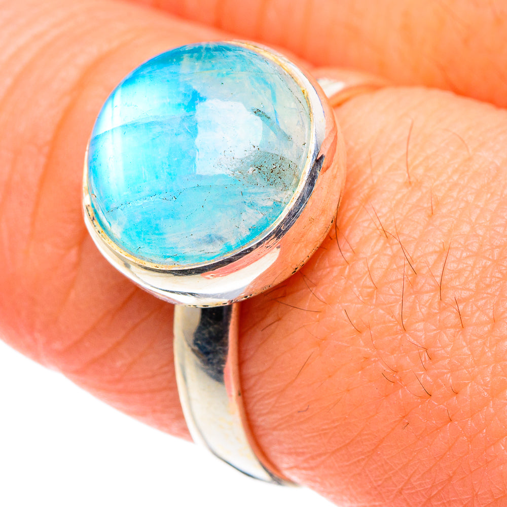 Rainbow Moonstone Rings handcrafted by Ana Silver Co - RING88630