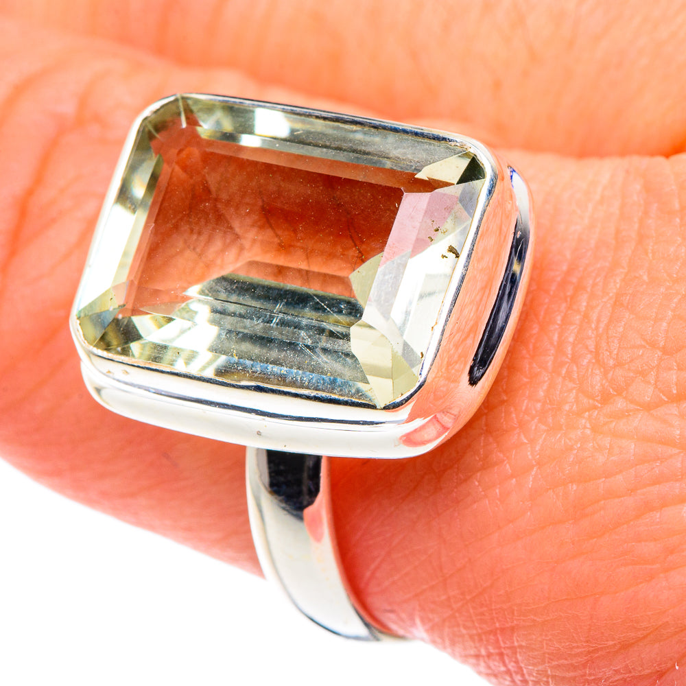 Green Amethyst Rings handcrafted by Ana Silver Co - RING88631