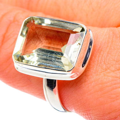 Green Amethyst Rings handcrafted by Ana Silver Co - RING88631