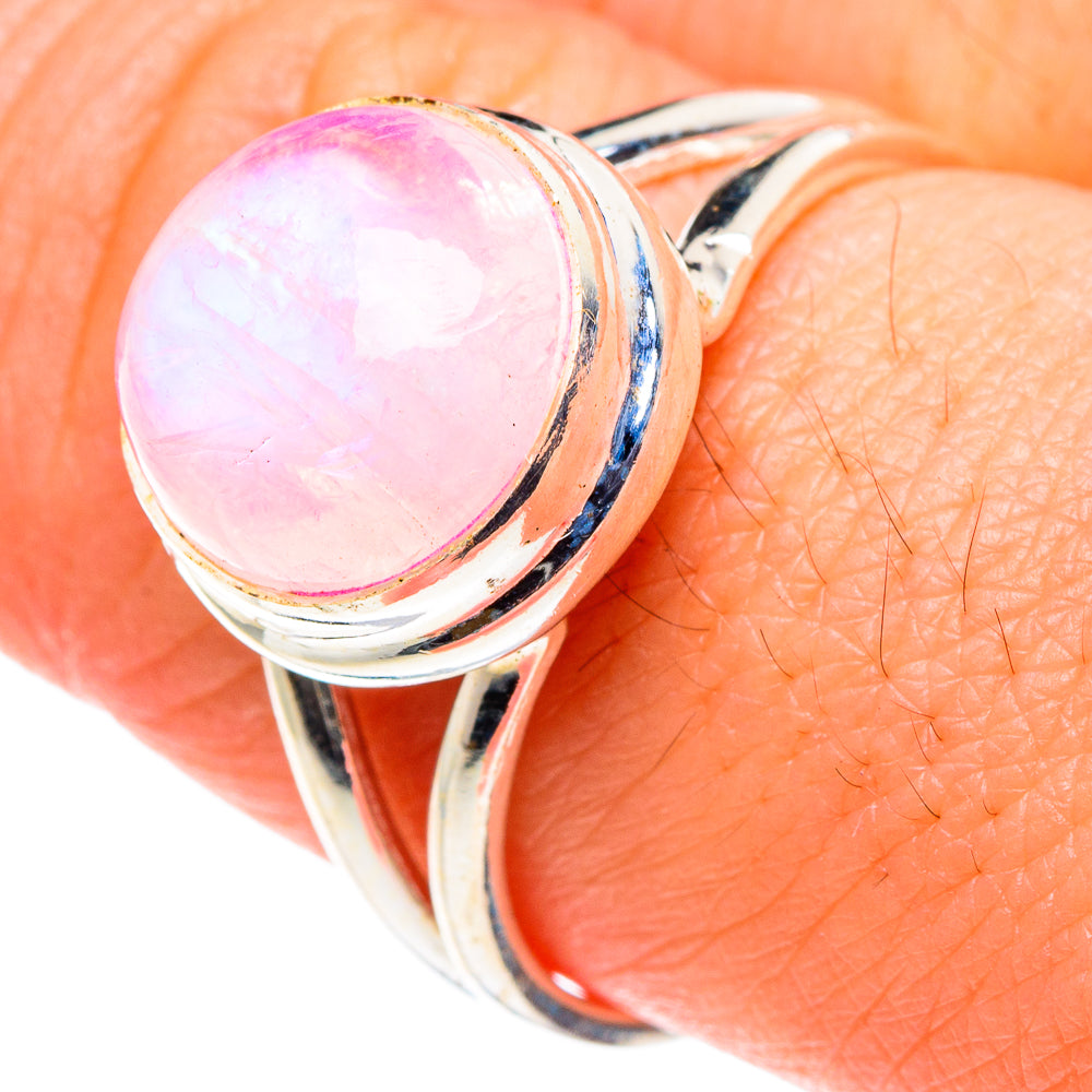 Pink Moonstone Rings handcrafted by Ana Silver Co - RING88633