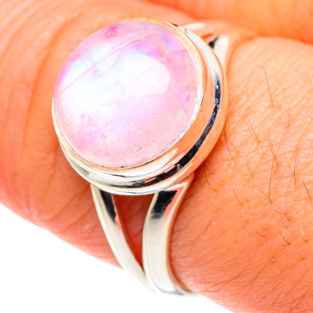 Pink Moonstone Rings handcrafted by Ana Silver Co - RING88648