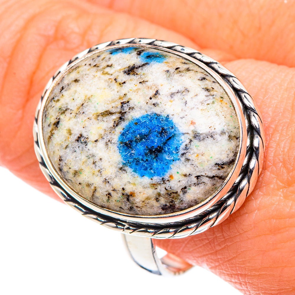 K2 Blue Azurite Rings handcrafted by Ana Silver Co - RING88654
