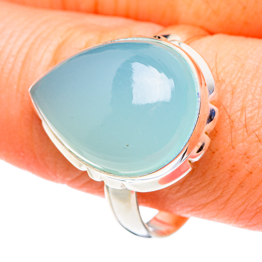 Aqua Chalcedony Rings handcrafted by Ana Silver Co - RING88655