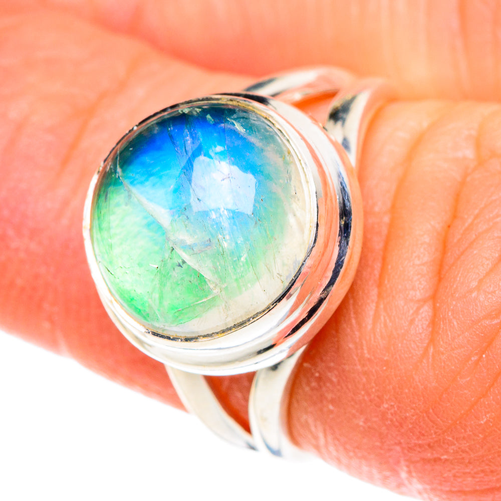 Green Moonstone Rings handcrafted by Ana Silver Co - RING88660