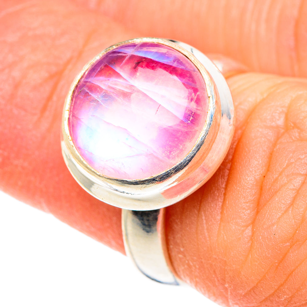 Pink Moonstone Rings handcrafted by Ana Silver Co - RING88681
