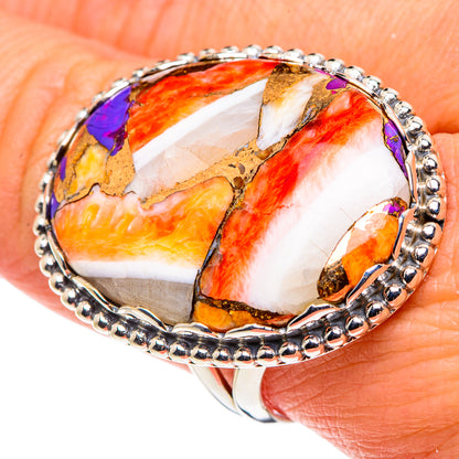 Kingman Pink Dahlia Turquoise Rings handcrafted by Ana Silver Co - RING88705