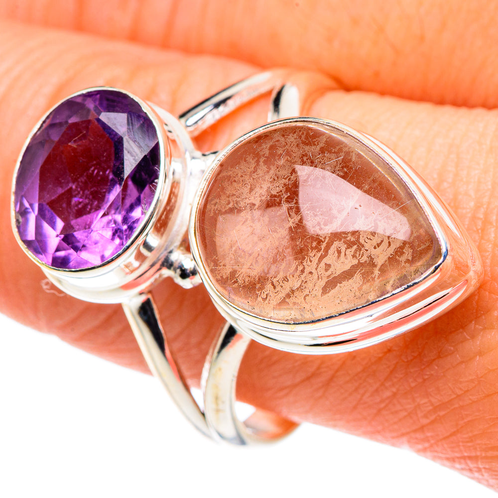 Rose Quartz Rings handcrafted by Ana Silver Co - RING88712