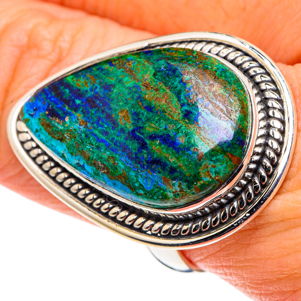 Azurite Malachite Rings handcrafted by Ana Silver Co - RING88721