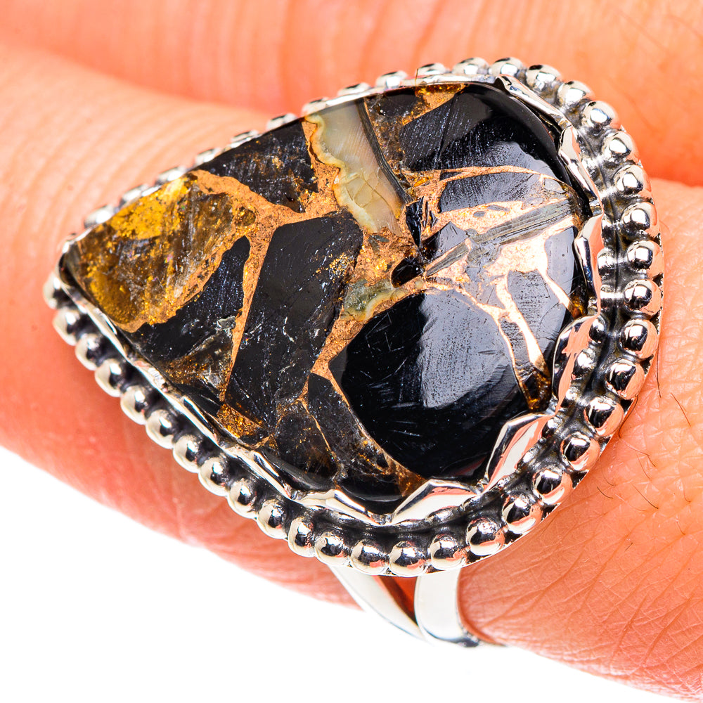 Black Copper Onyx Rings handcrafted by Ana Silver Co - RING88743