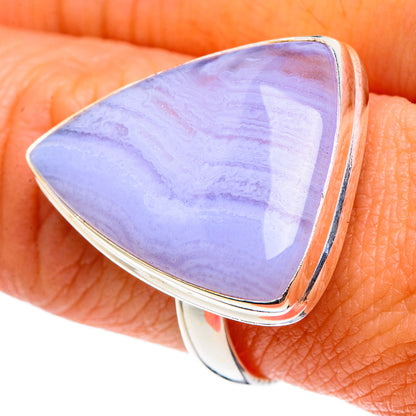 Blue Lace Agate Rings handcrafted by Ana Silver Co - RING88746