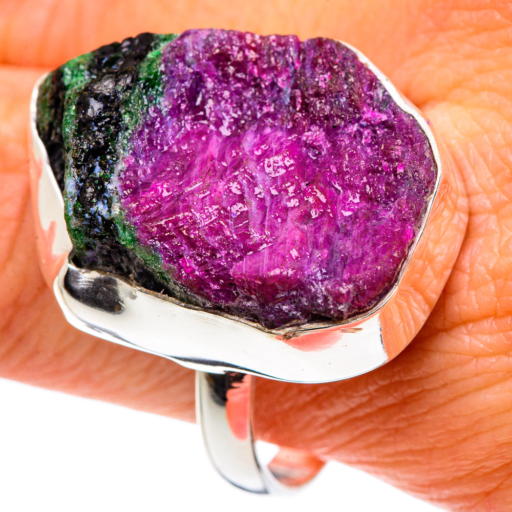 Ruby Zoisite Rings handcrafted by Ana Silver Co - RING88748