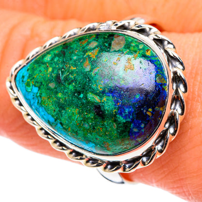 Azurite Malachite Rings handcrafted by Ana Silver Co - RING88749