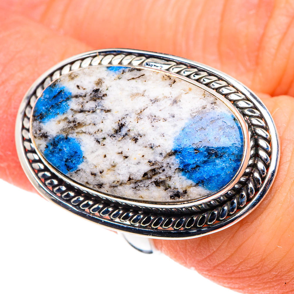 K2 Blue Azurite Rings handcrafted by Ana Silver Co - RING88755