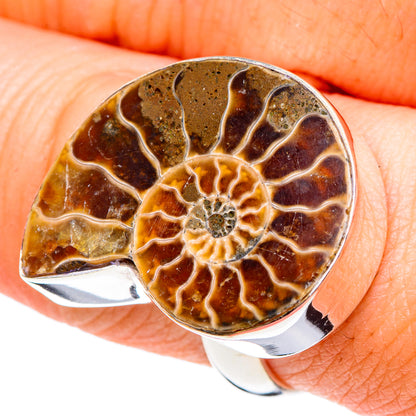 Ammonite Fossil Rings handcrafted by Ana Silver Co - RING88767