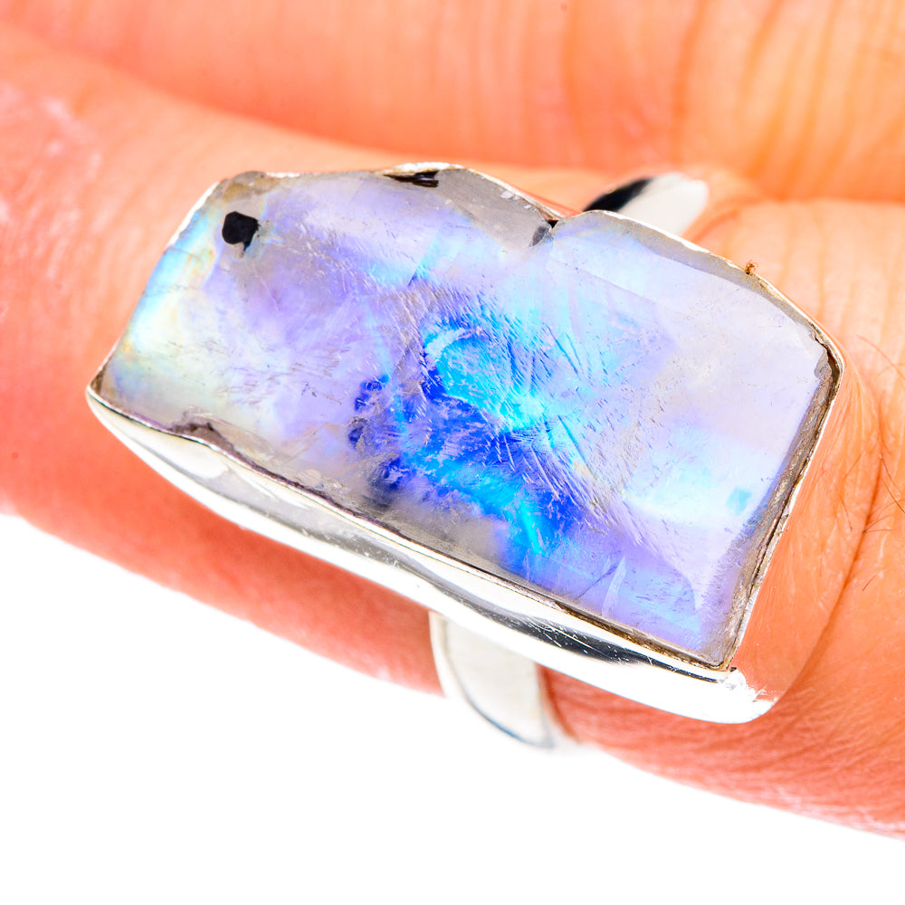 Rainbow Moonstone Rings handcrafted by Ana Silver Co - RING88777