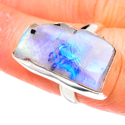 Rainbow Moonstone Rings handcrafted by Ana Silver Co - RING88777