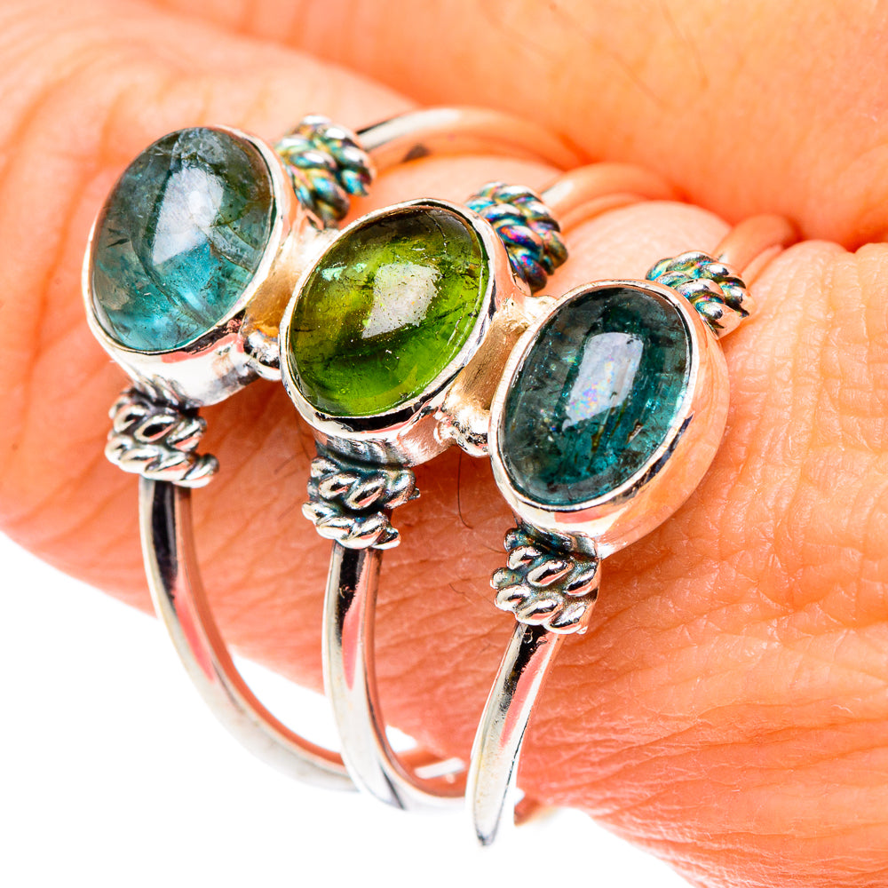 Green Tourmaline Rings handcrafted by Ana Silver Co - RING88779