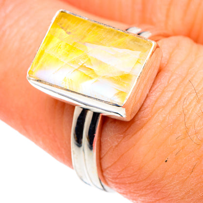 Yellow Moonstone Rings handcrafted by Ana Silver Co - RING88783