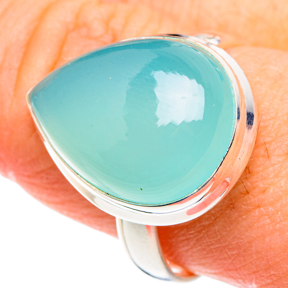 Aqua Chalcedony Rings handcrafted by Ana Silver Co - RING88788