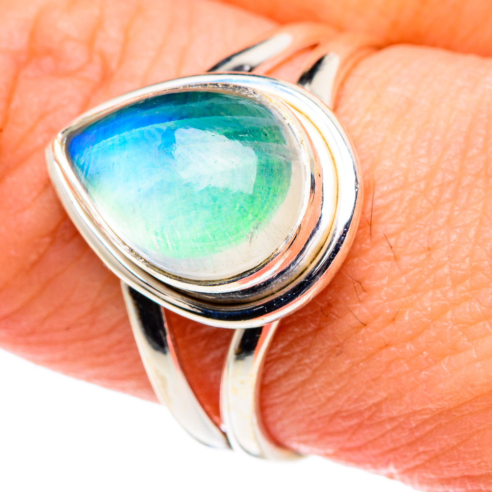 Green Moonstone Rings handcrafted by Ana Silver Co - RING88793
