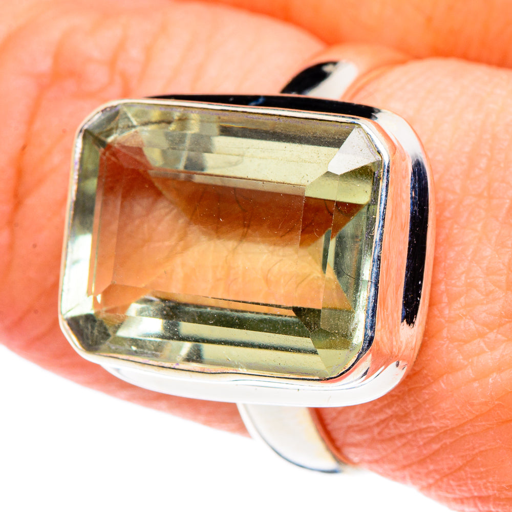 Green Amethyst Rings handcrafted by Ana Silver Co - RING88796