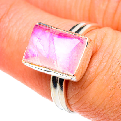 Pink Moonstone Rings handcrafted by Ana Silver Co - RING88804