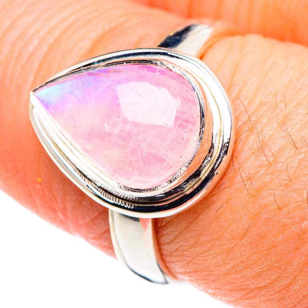 Pink Moonstone Rings handcrafted by Ana Silver Co - RING88806