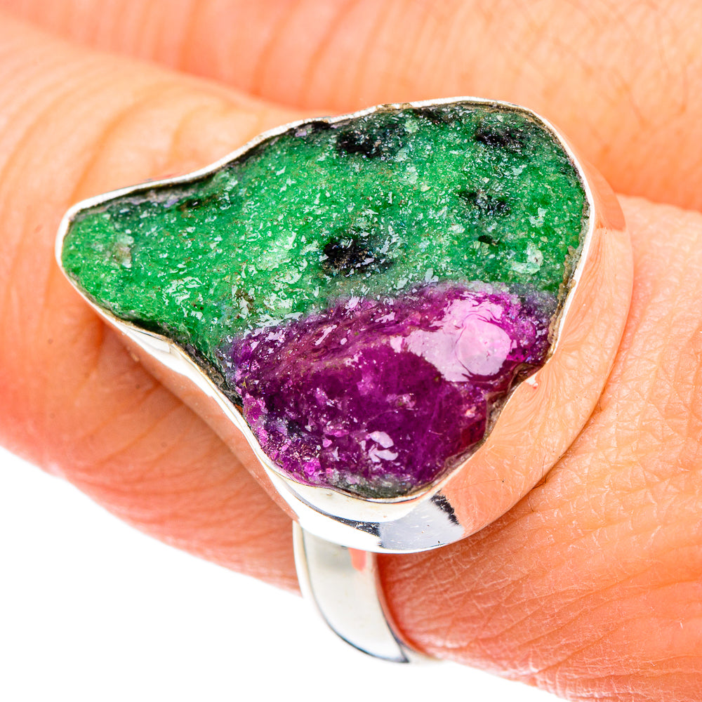 Ruby Zoisite Rings handcrafted by Ana Silver Co - RING88814