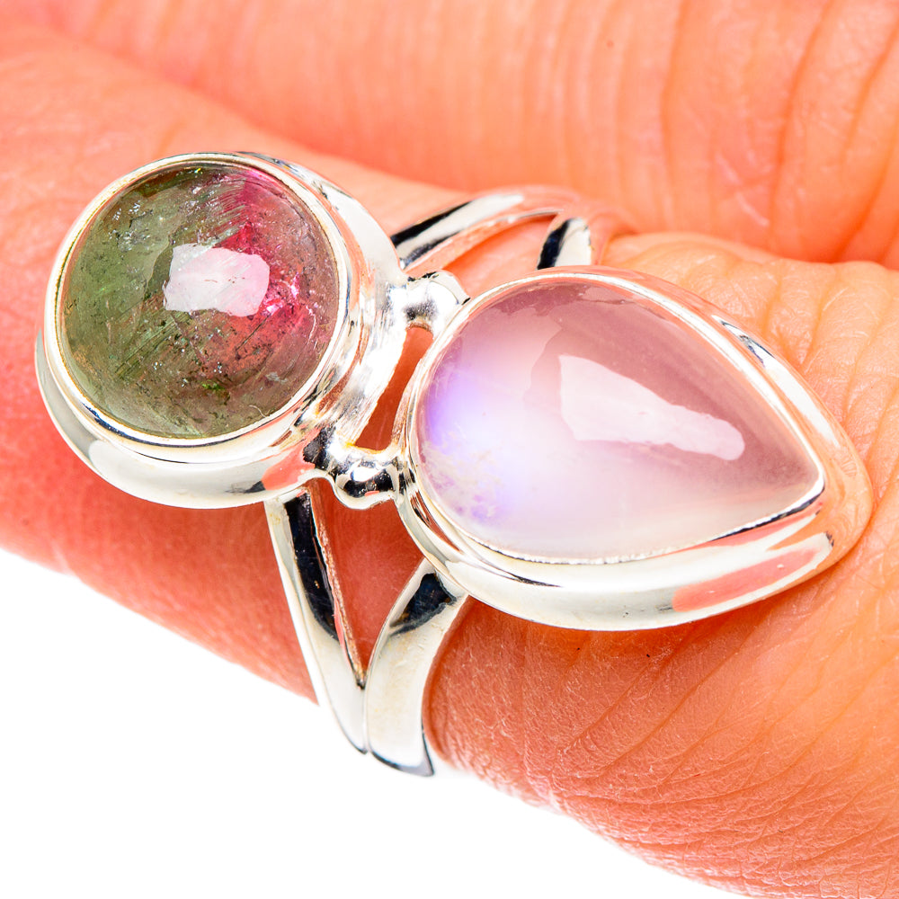 Rainbow Moonstone Rings handcrafted by Ana Silver Co - RING88815