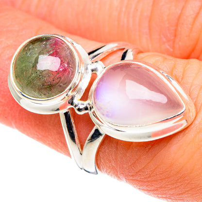 Rainbow Moonstone Rings handcrafted by Ana Silver Co - RING88815
