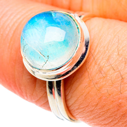 Rainbow Moonstone Rings handcrafted by Ana Silver Co - RING88832